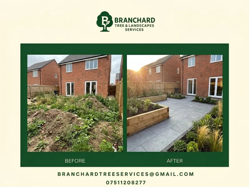 A finished garden landscaping project in Cawston