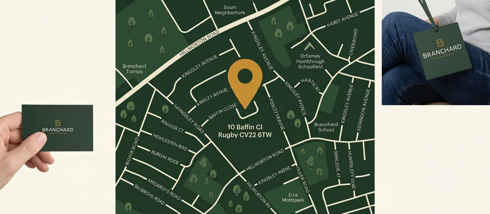 Map showing Branchard Tree & Landscape Services at 10 Baffin Cl, Rugby
